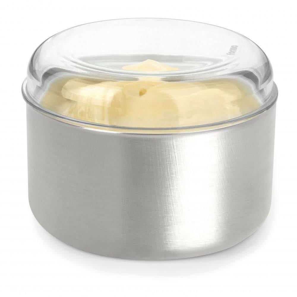 Manteigueira Margarineira Pop 350 Gr Aço Inox Tampa Acrilico Forma