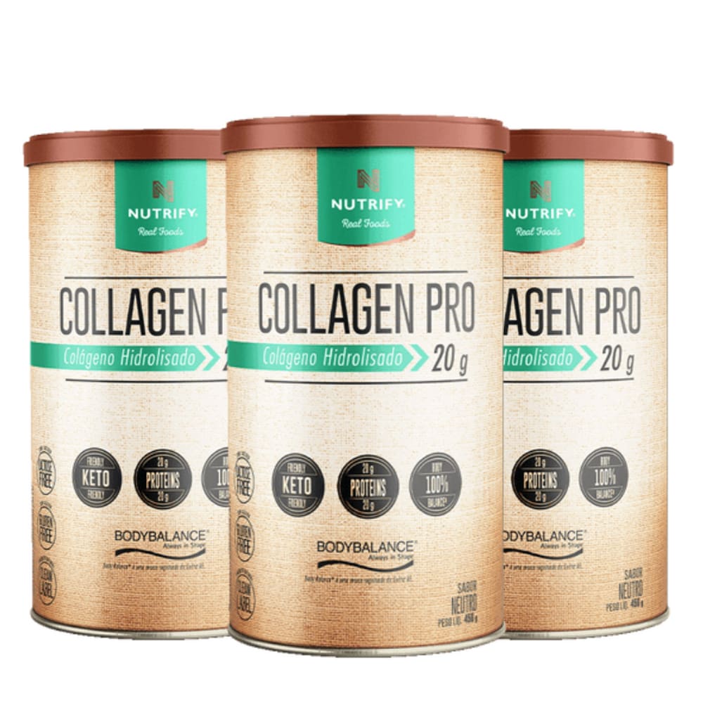 kit Collagen Pro (450g) Nutrify Neutro 3 unidades