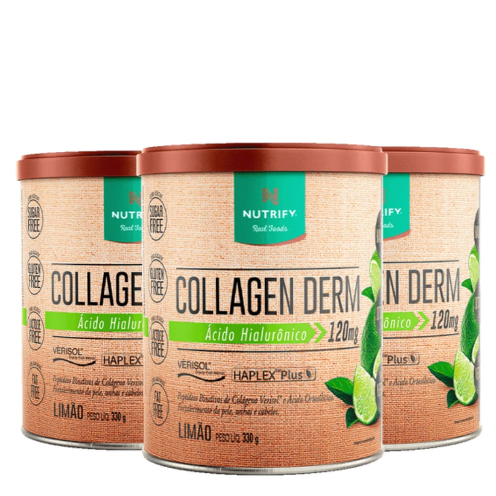 kit Collagen Derm (330g) Nutrify Limão 3 unidades