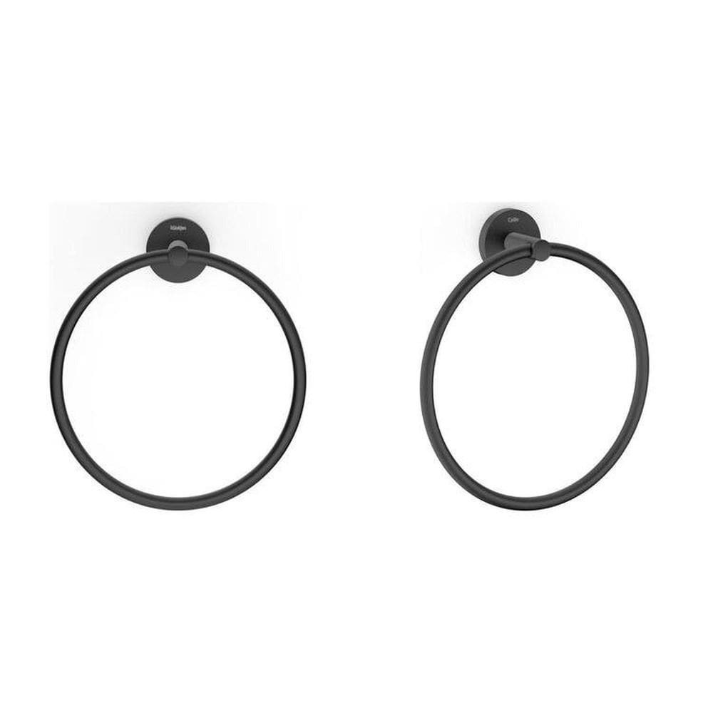Kit com 2 Toalheiro Anel New City Design Elegante Preto Matte