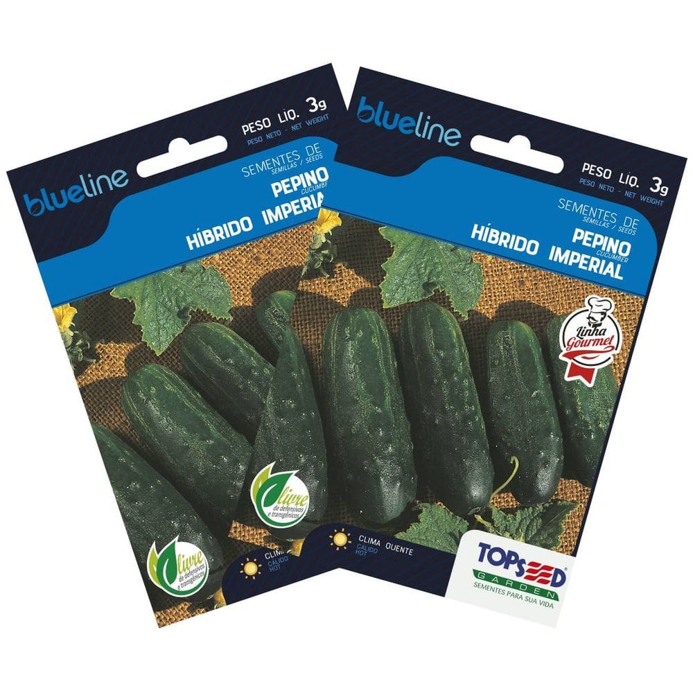 2X Sementes de Pepino Híbrido Imperial Blueline TOPSEED