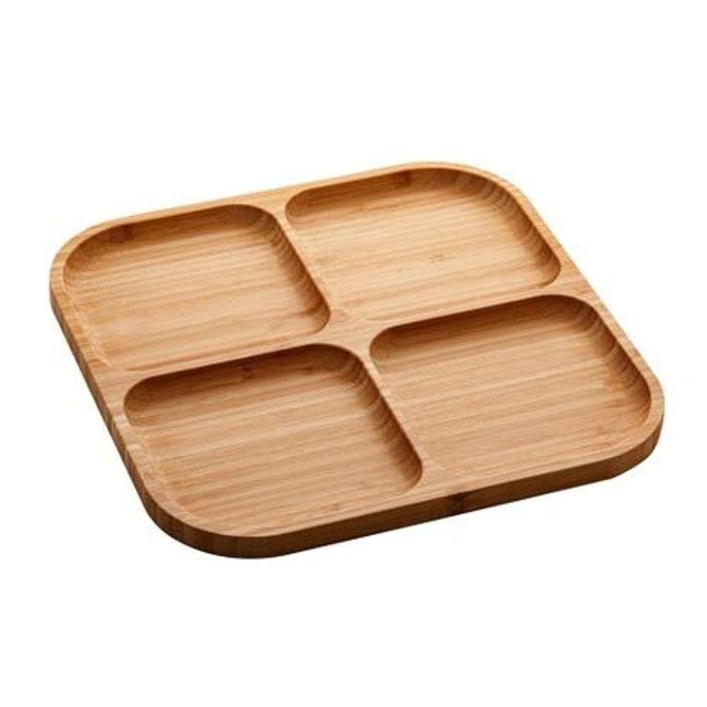 Petisqueira Bambu 4 Divisorias 30x30x2cm