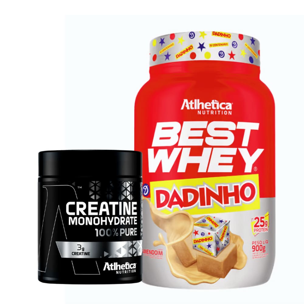 Best Whey (900g) Atlhetica Nutrition - Dadinho + Creatina 100% Pure - Pro Series (300g) Atlhetica Nutrition
