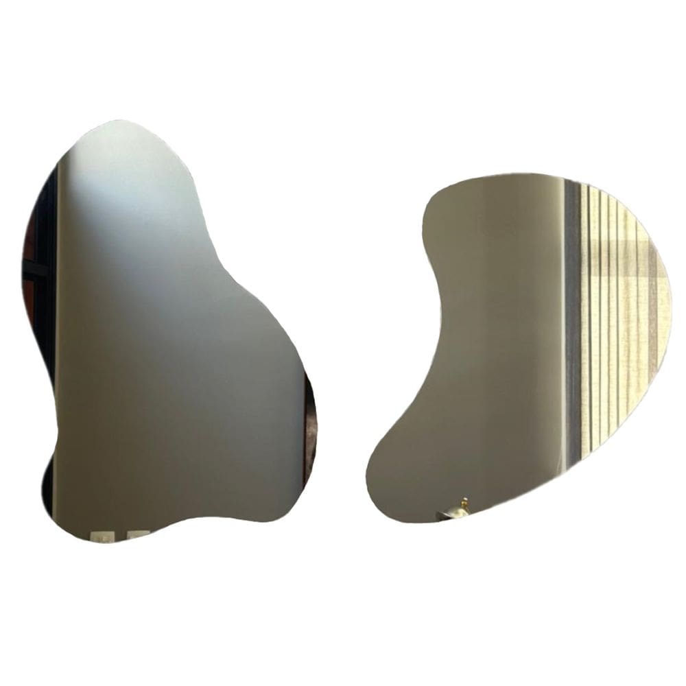 Kit 2 Espelho Orgânico de Parede Lapidado 70x50 Decorativo