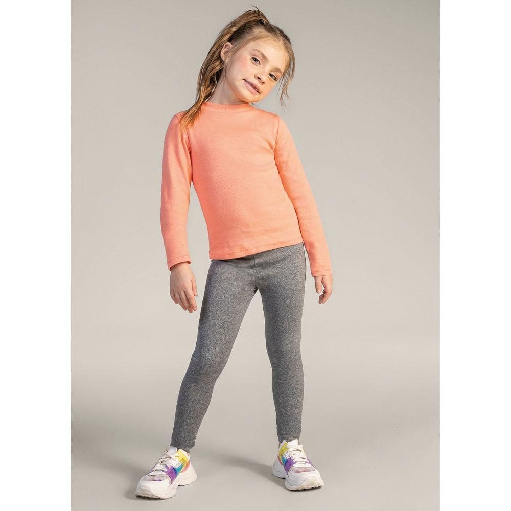 Calça Legging Infantil Unissex Térmica Leve Brandili Cinza