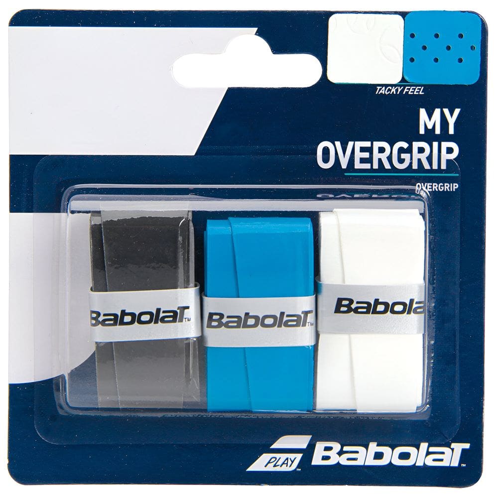 Overgrip Babolat My Overgrip Preto Branco e Azul – 3 Un