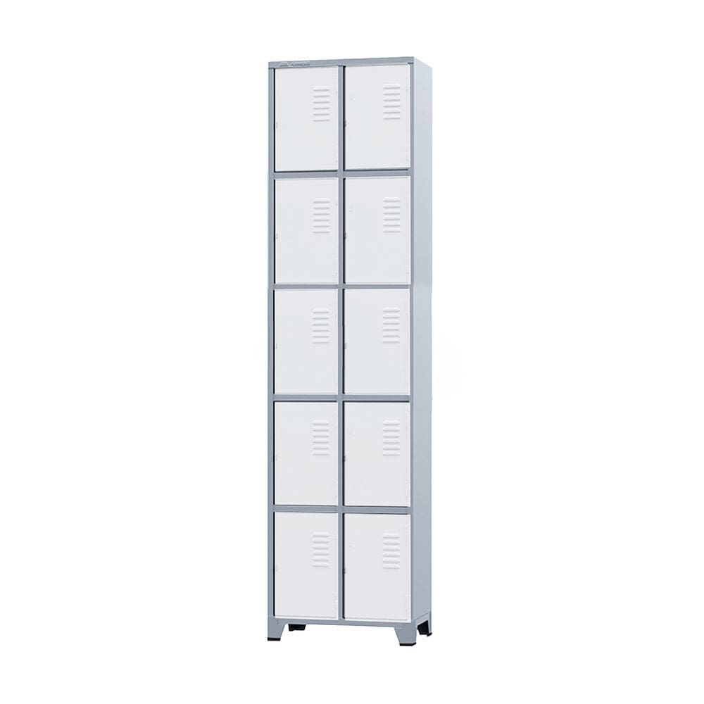 Armário Roupeiro De Aço 10 Portas Para Vestiário Branco com Chave