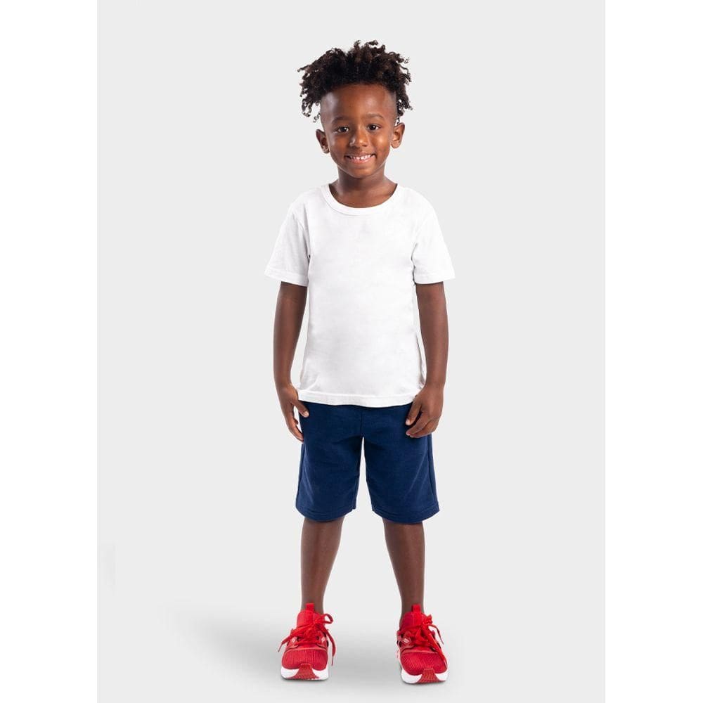 Camiseta Básica Infantil Menino Em Malha Brandili Branco