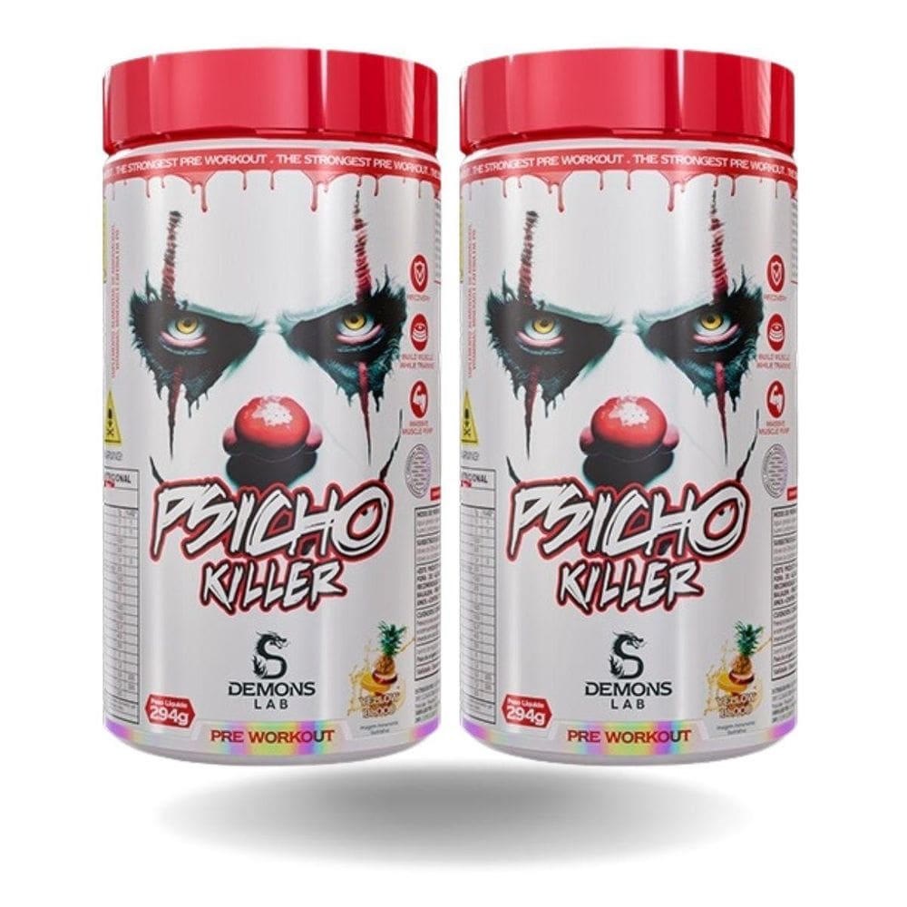Kit 2 Unidades Pré Treino Psicho Killer 294G Demons Lab