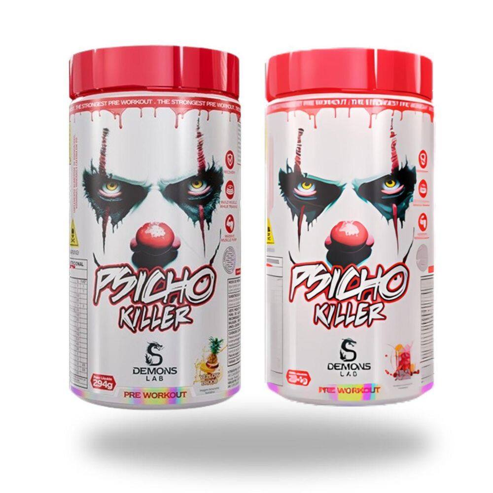 Kit 2 Unidades Pré Treino Psicho Killer 294G Demons Lab