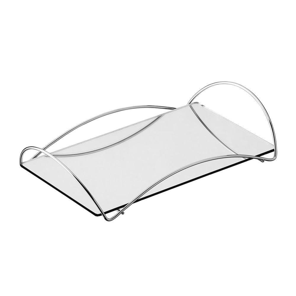 Bandeja Multiuso Hara Bia 16,5 X 26,5 Cm Cor:cromada