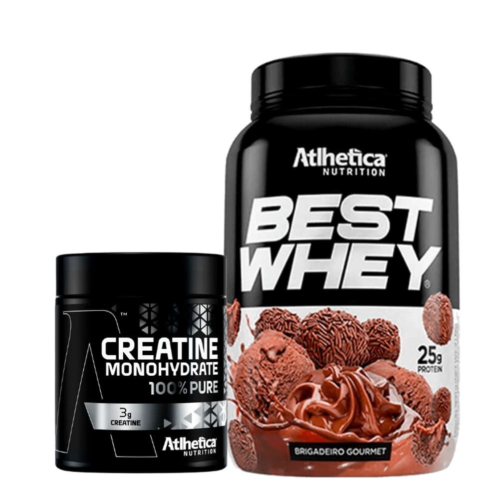 Best Whey (900g) Atlhetica Nutrition - Brigadeiro Gourmet + Creatina 100% Pure - Pro Series (300g) Atlhetica Nutrition