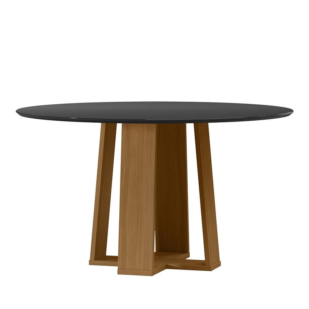 Mesa de Jantar Isabela 135x135 Tampo em MDF com Vidro - New Ceval
