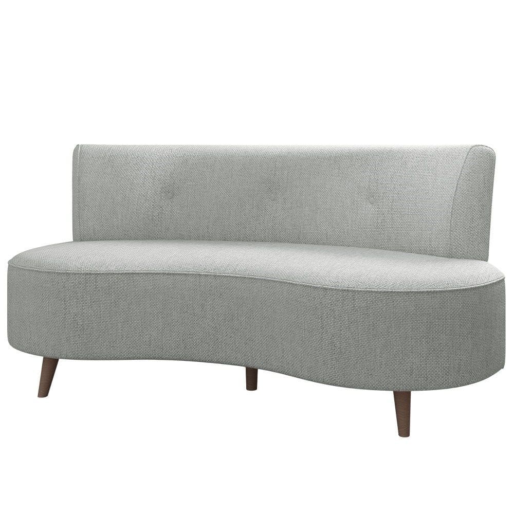 Sofá 2 Lugares para Sala Living 135cm Pés Palito Korah K04 Linho Cinza - Mpozenato