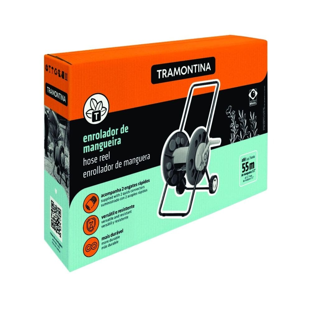 Enrolador Para Mangueira De Jardim Até 55M Tramontina