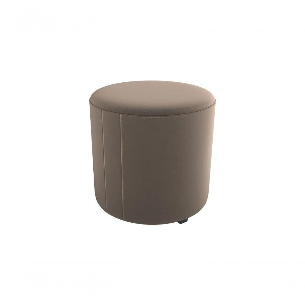 Puff Decorativo Sala Descando Copenhage Premium Veludo Capuccino Matrix