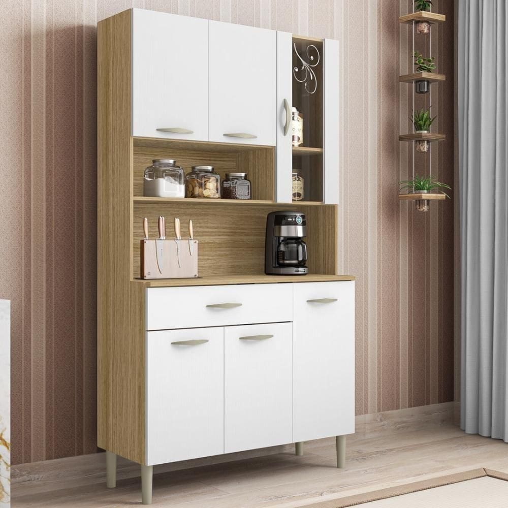 Armário De Cozinha Compacta 6 Portas 1 Gaveta Golden - Freijó-supremo Freijó-supremo
