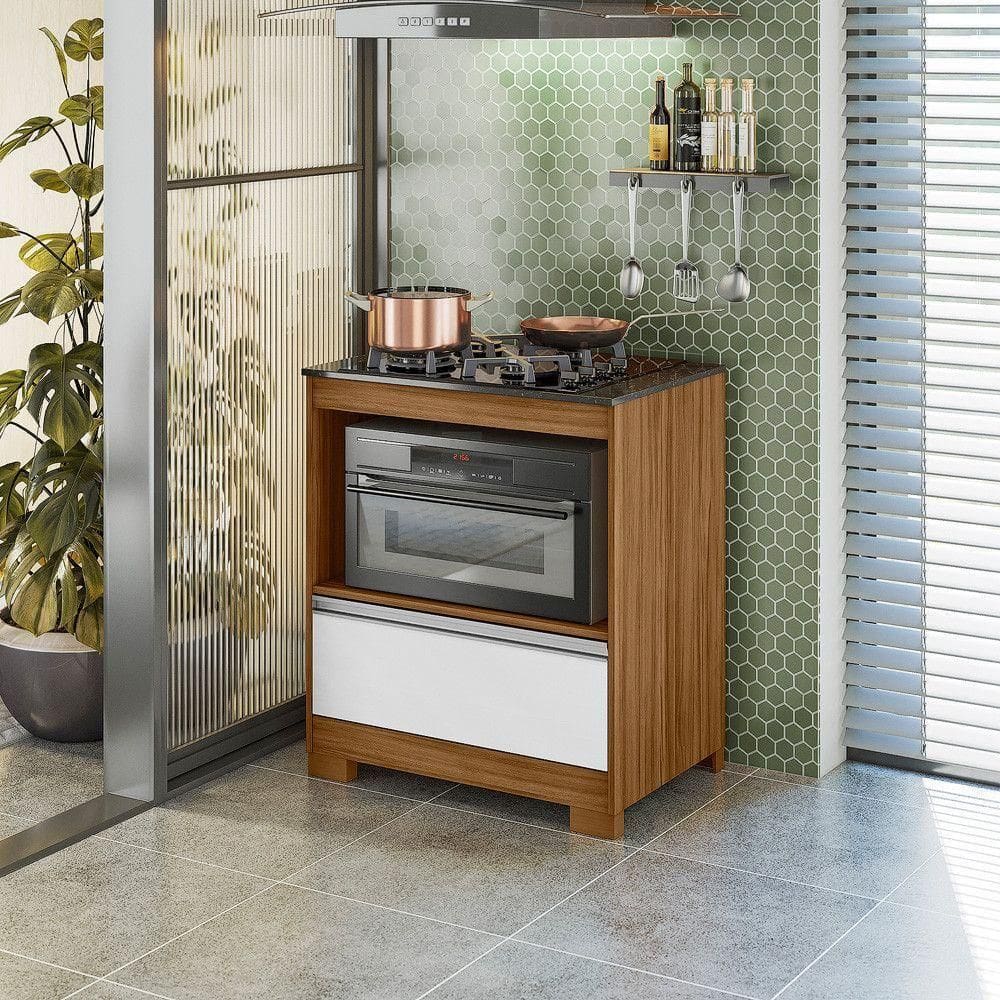 Balcão Para Cooktop 4 Bocas Notável 3110 Freijo-branco