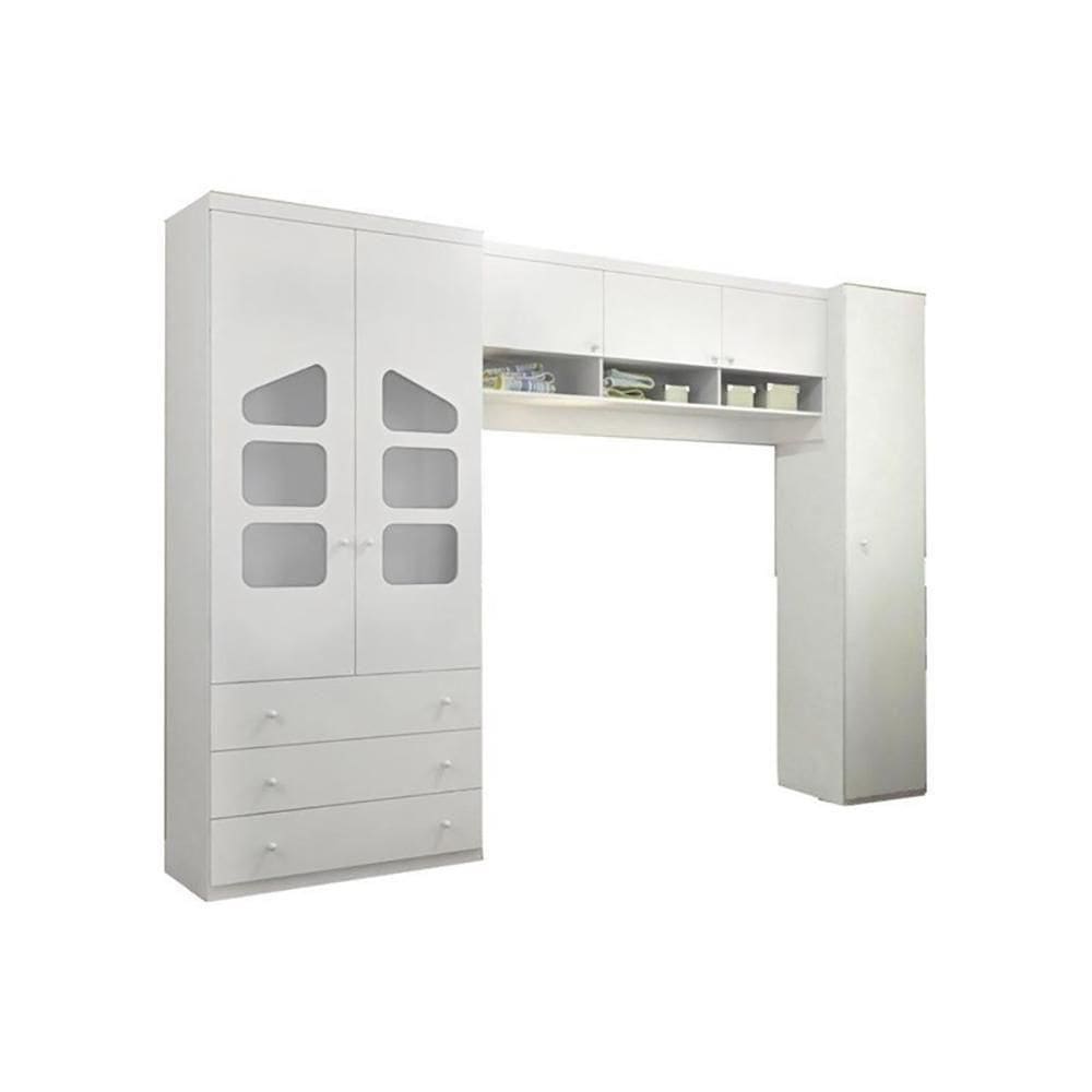 Quarto Modulado Infantil Guarda Roupa 02 Pts Eloísa Branco