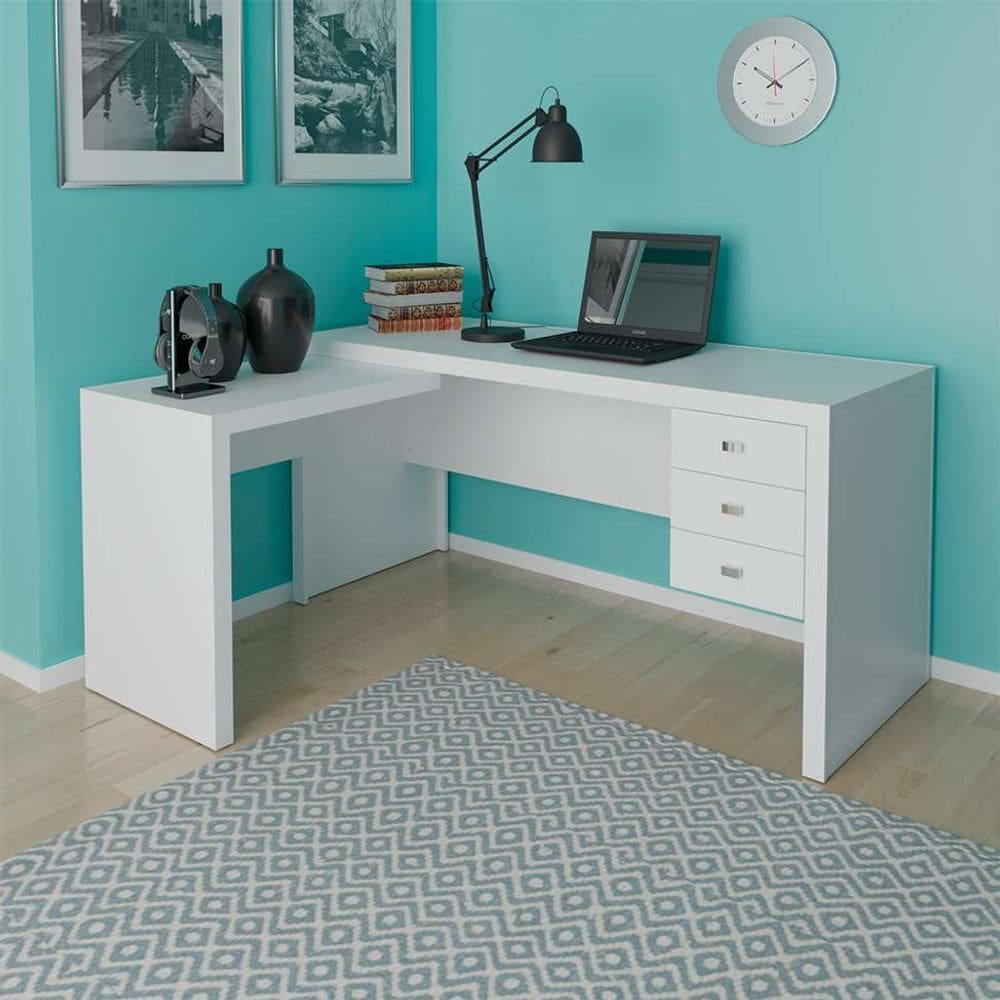 mesa de escritório hela 3 gv branca