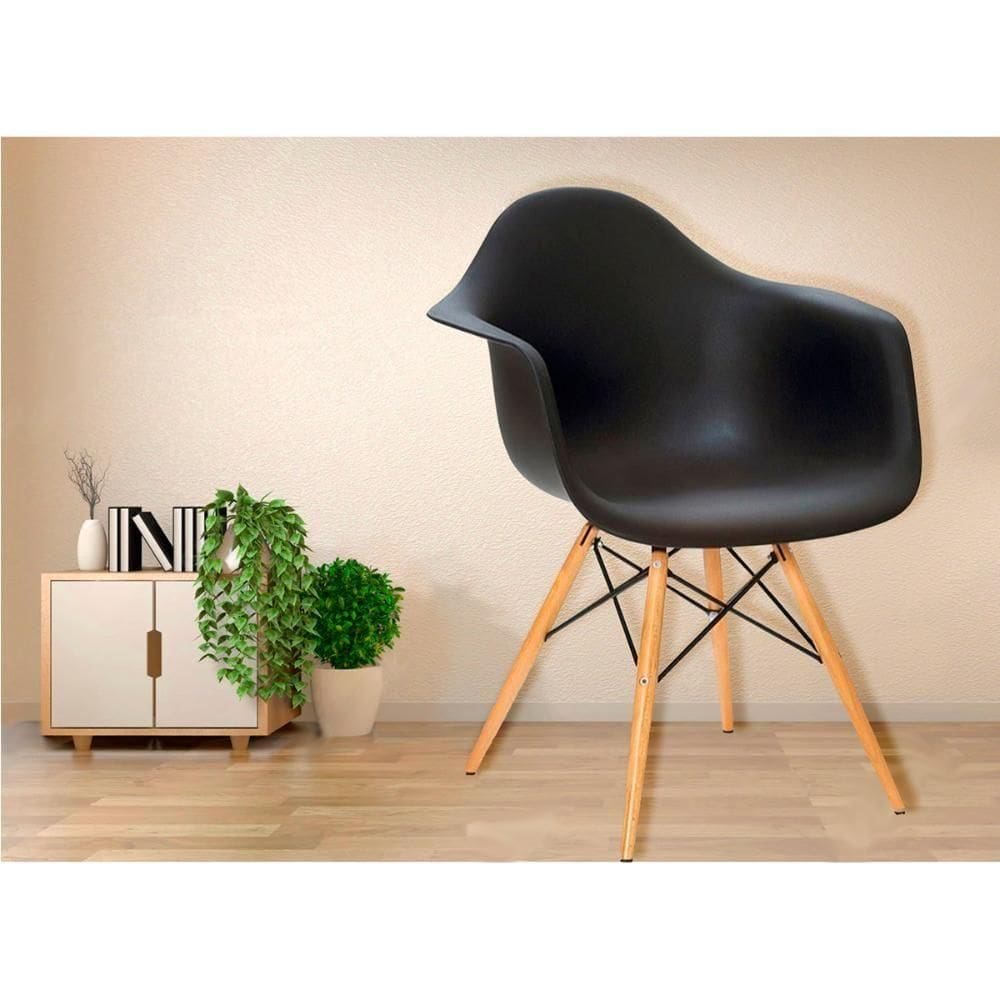 Cadeira Eiffel Com Braço - Preto Preto