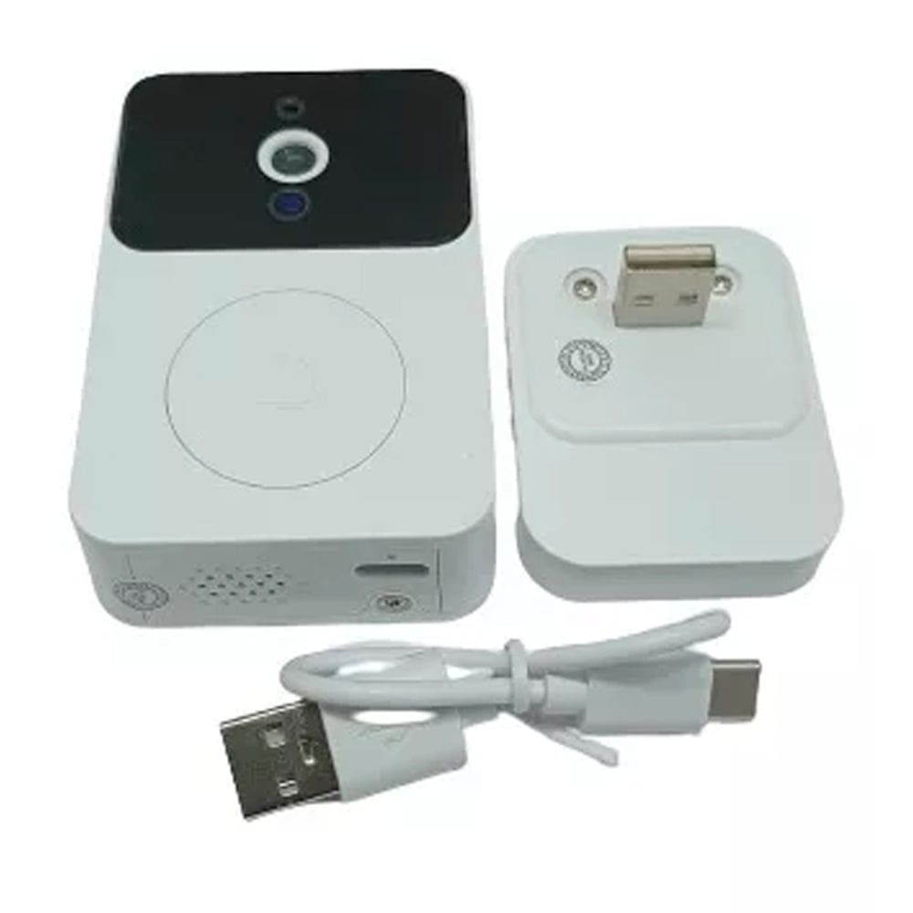 Campainha Inteligente Recarregável com Câmera Interfone Áudio sem Fio Wifi Residencial Segurança