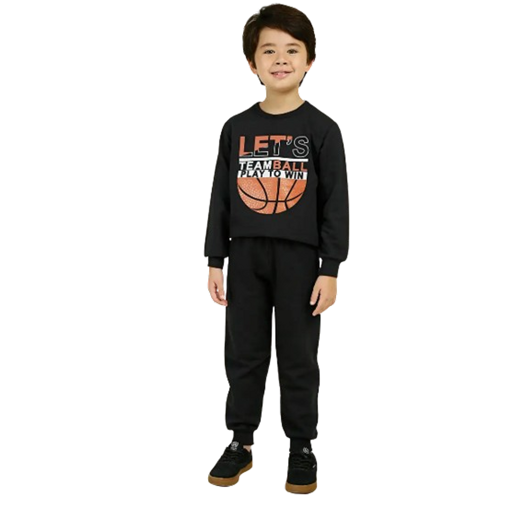 Conjunto Moletom Rei Rex Basquete Preto Cód: 121