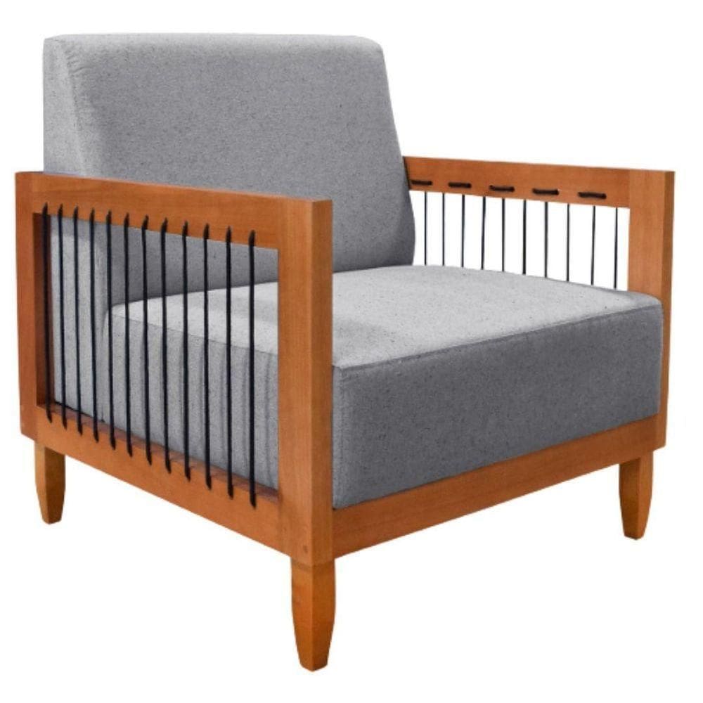 Poltrona Decorativa Betina Sala De Estar Recepção Escritório Cor:cinza