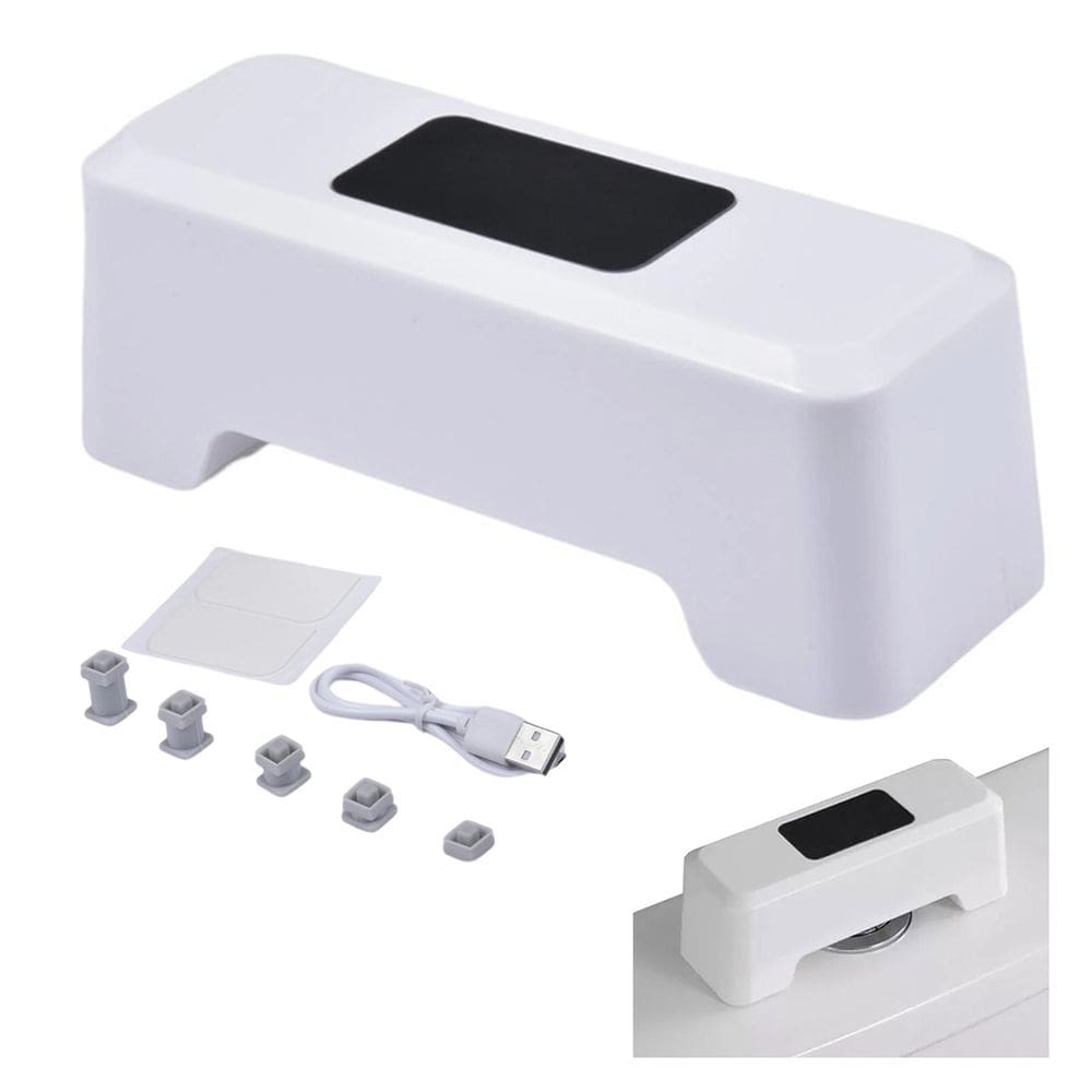 Sensor de Descarga Inteligente Automatico Bateria Recarregavel USB Privada Vaso Sanitario Banheiro Lavabo Residencial Comercial Seguro Higienico