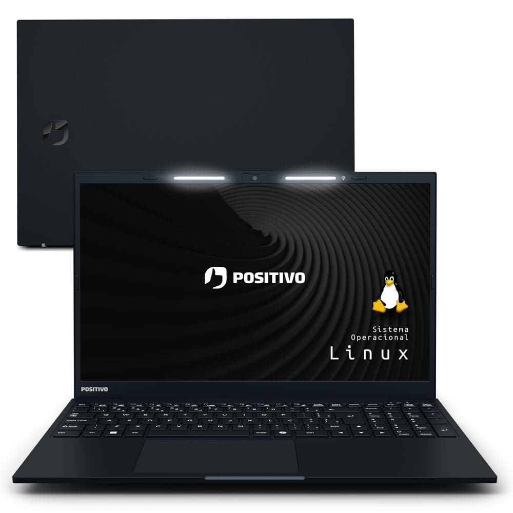 Notebook Positivo Vision R15 AMD® Ryzen 5-5500U Linux 4GB RAM 256GB SSD 15.6” Full HD  Lumina Bar - Preto