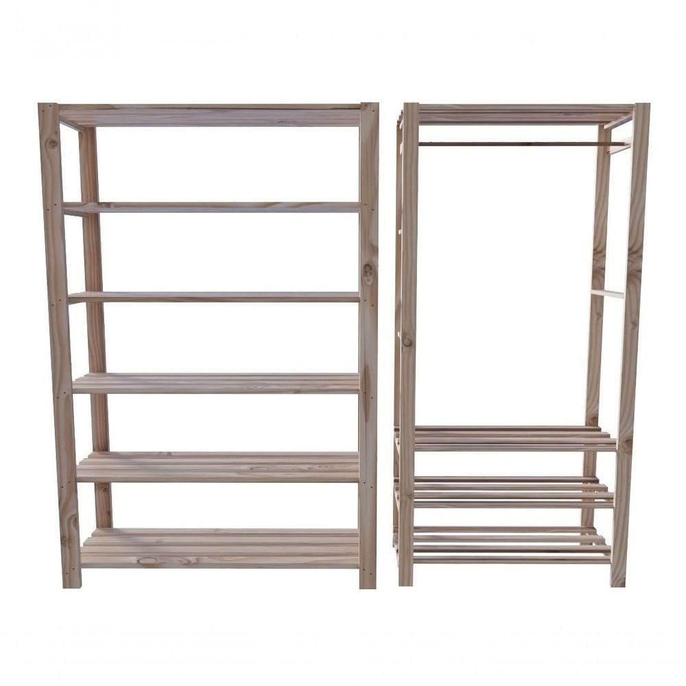 Arara Nova Reforçada E Estante Exclusiva Decorativa Conjunto Design Clássico