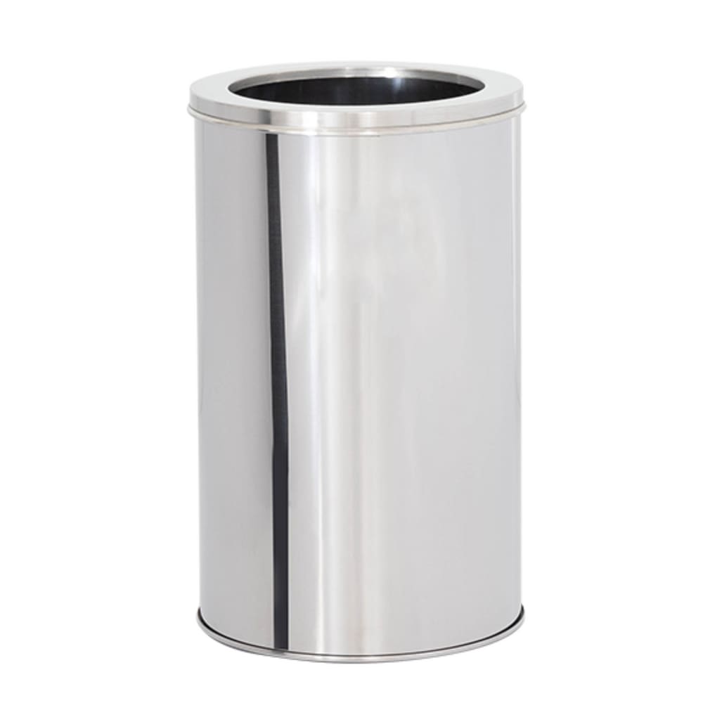 Lixeira em Aço Inox 35L Aro Redonda