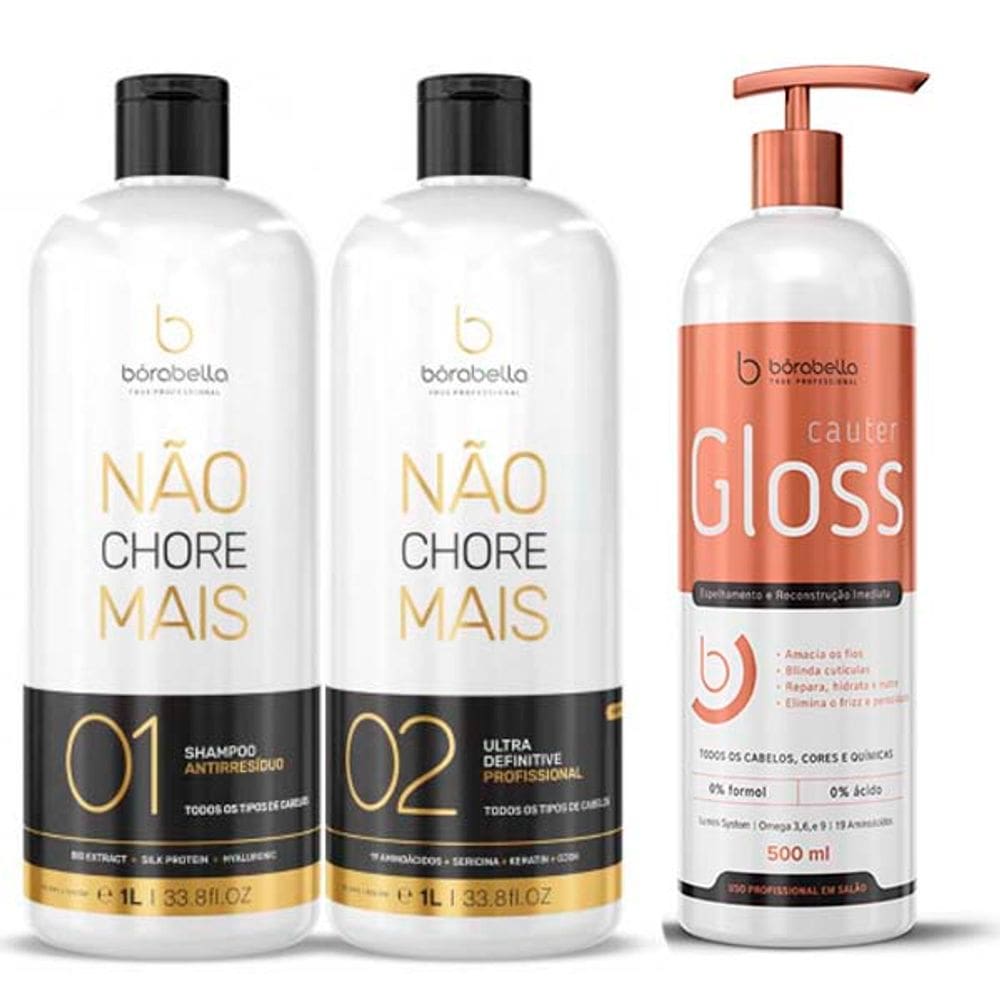 KIT PROGRESSIVA Not Cry More 2L E CAUTER GLOSS BÓRABELLA