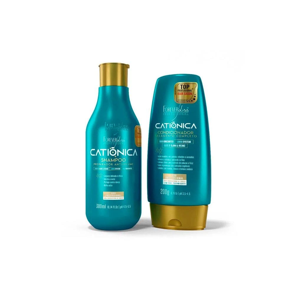Kit Shampoo e Condicionador Catiônica Forever Liss