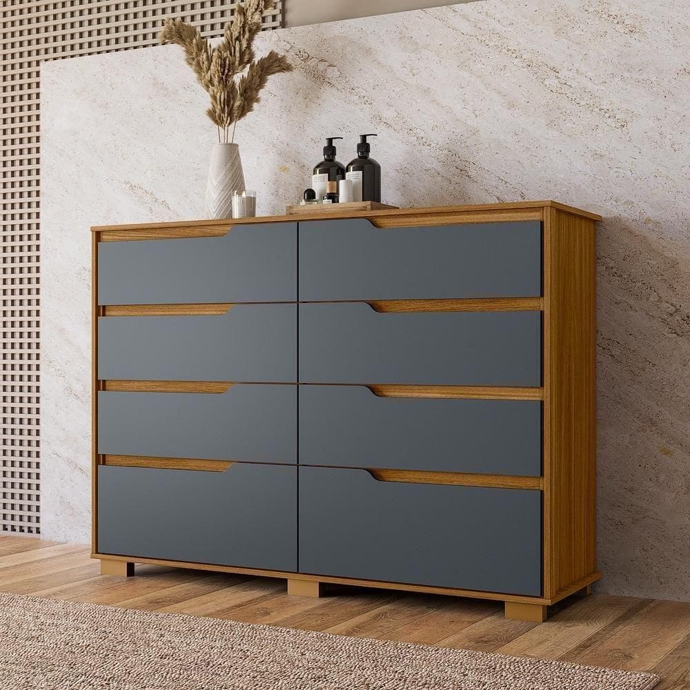 Cômoda 6 Gavetas Georgia - Freijó / Cinza Freijó / Cinza