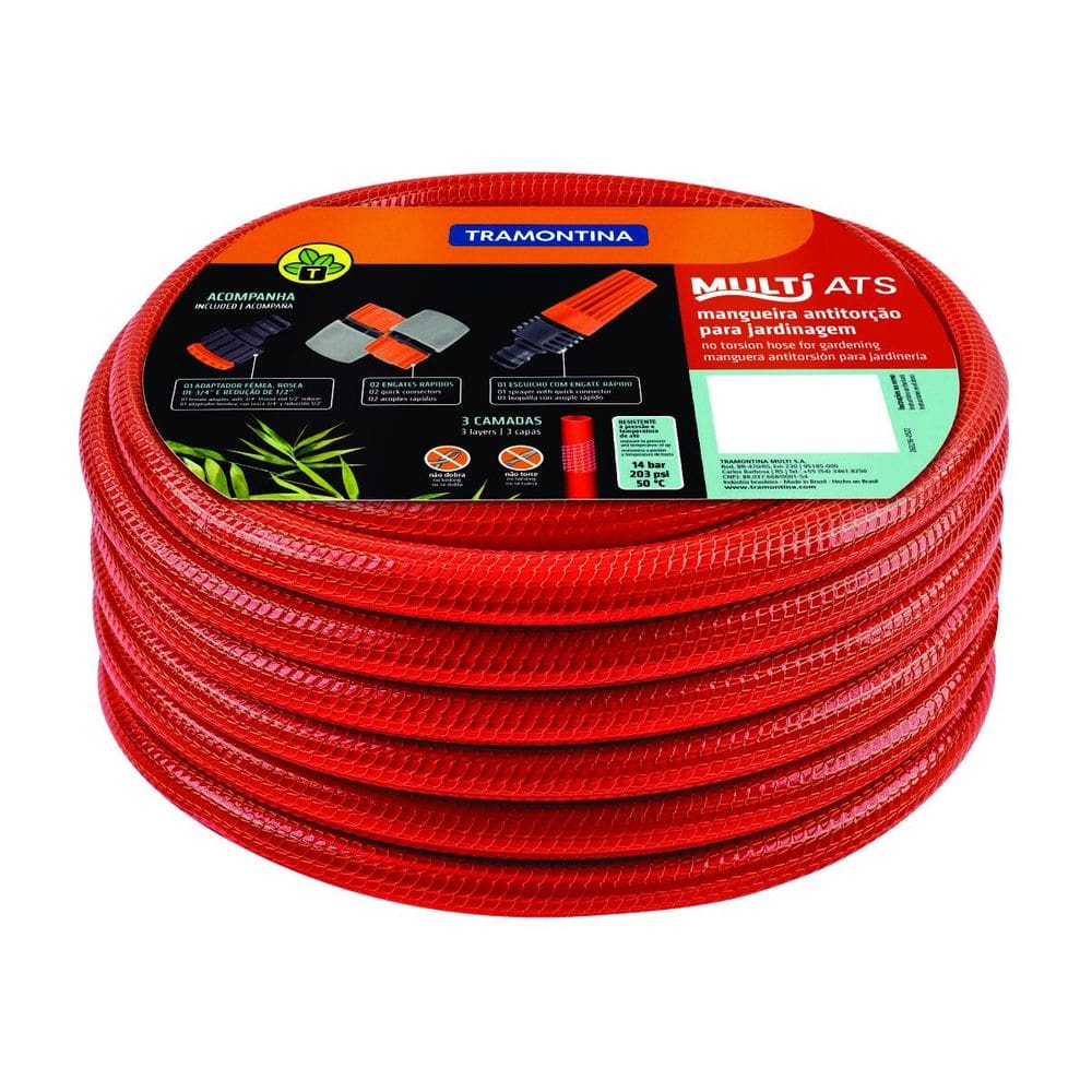 Mangueira Antitorção 1/2" Tramontina em PVC 3 Camadas 30m