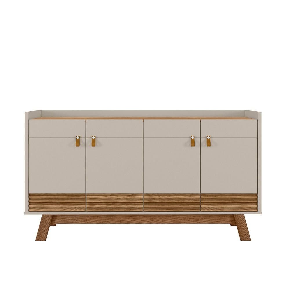 Aparador Buffet 4 Portas 160 Cm Abruzzo Amendoa-off White