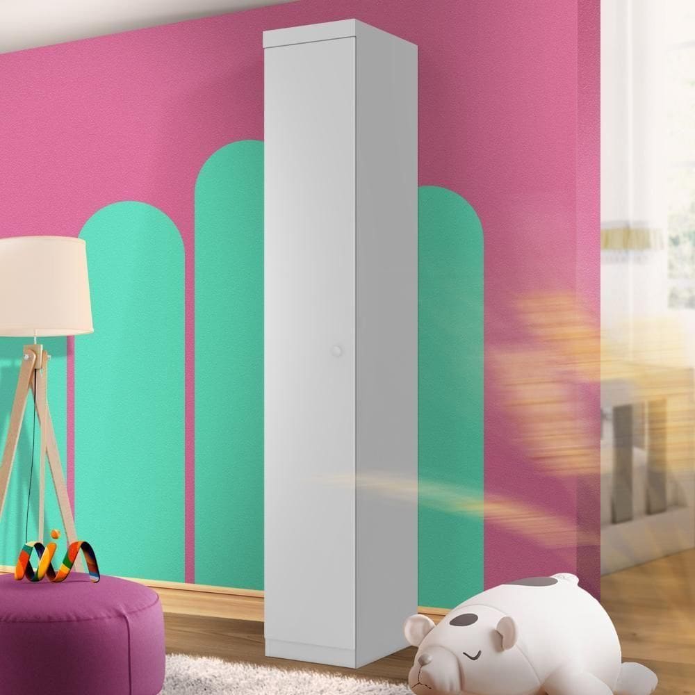 Roupeiro De Bebê Módulo 1 Porta Branco Eliana Jm Móveis Baby