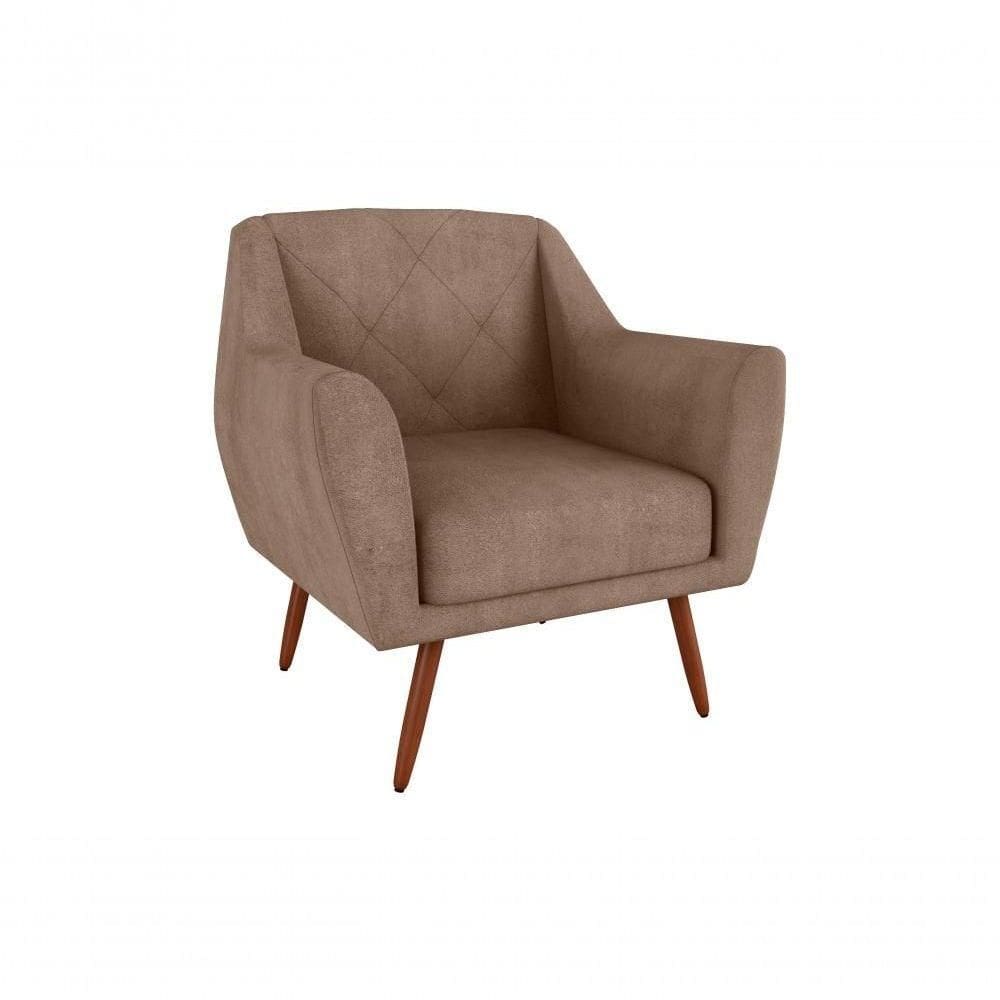 Poltrona Cadeira Decorativa Escritório Veneza Matrix Marrom