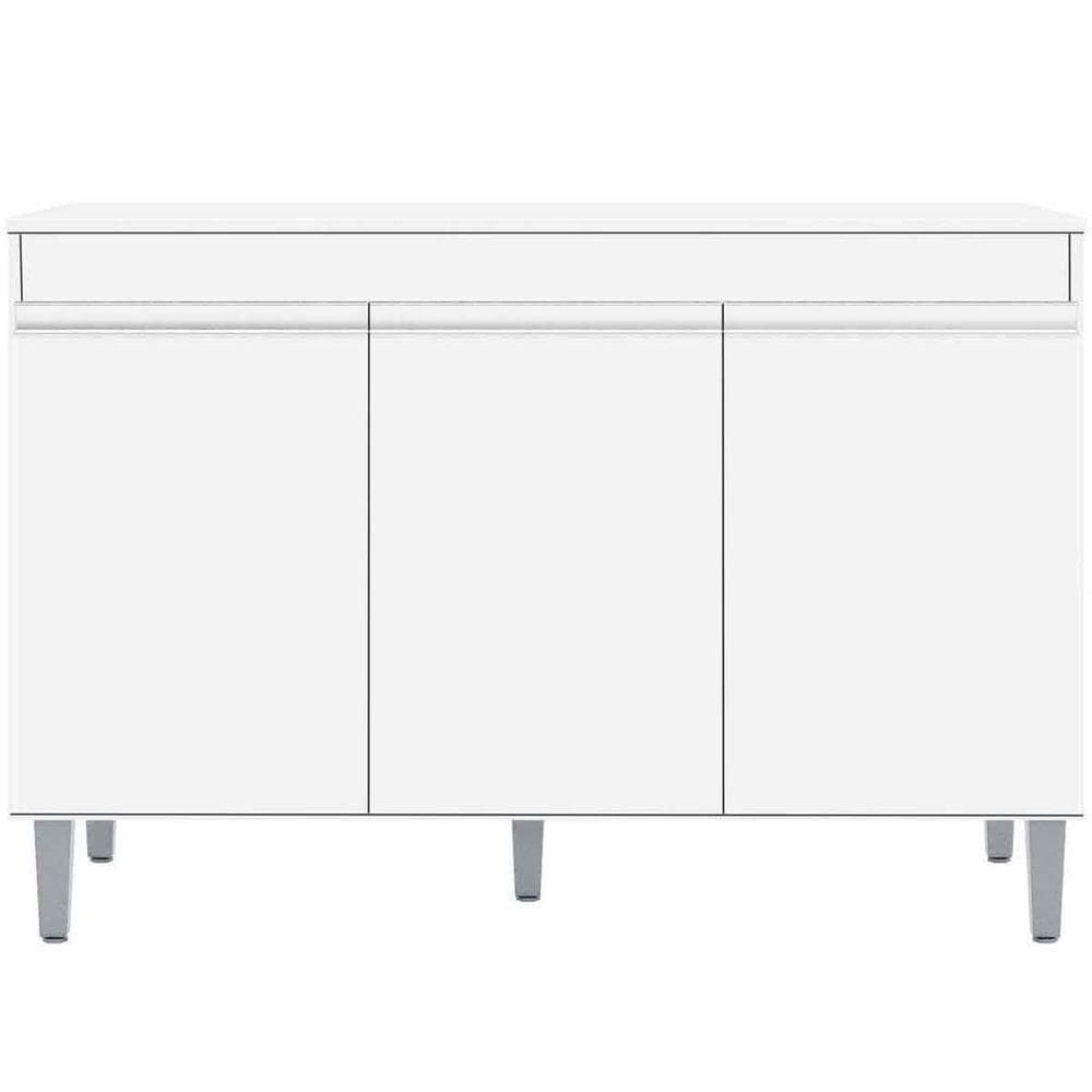Balcão De Pia Para Cozinha 120 Cm Kadu 3 Portas Branco