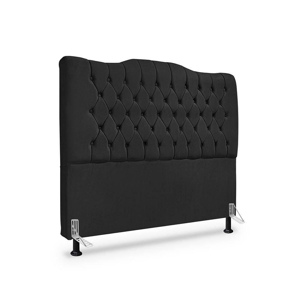 Cabeceira De Cama Box Queen 160cm Dunas - Veludo Preto.