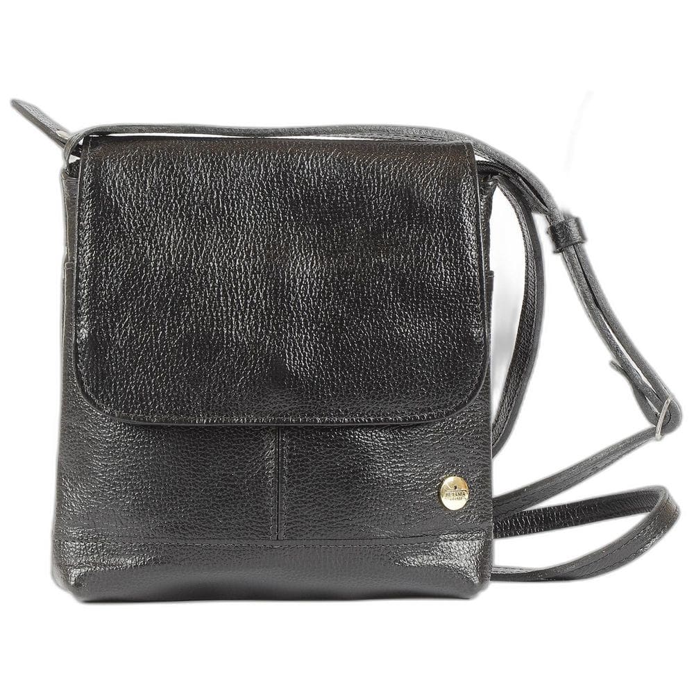 Bolsa Aline Feminina Transversal Em Couro Preto