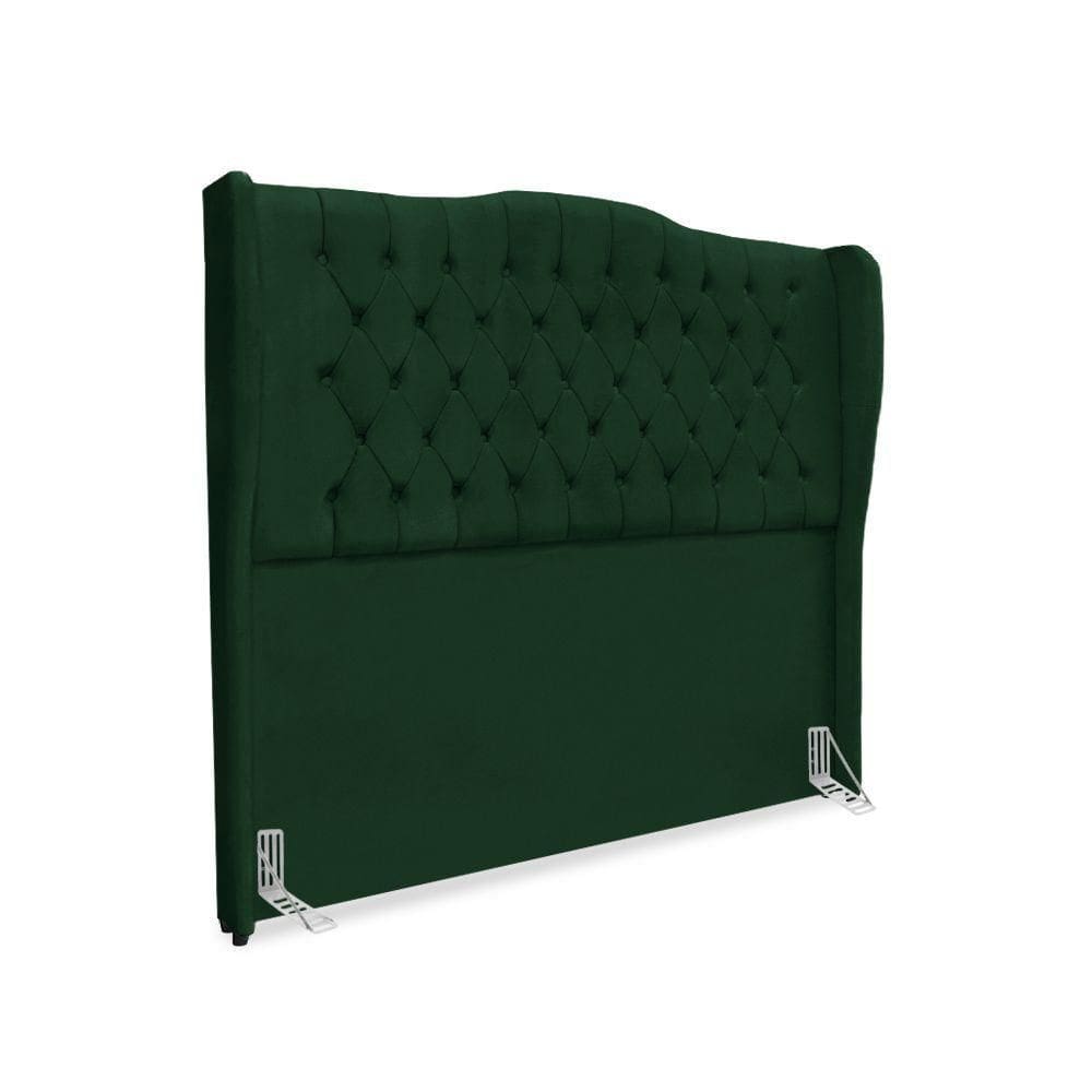 Cabeceira De Cama Box King 195 Cm Dubai Premium - Veludo Verde