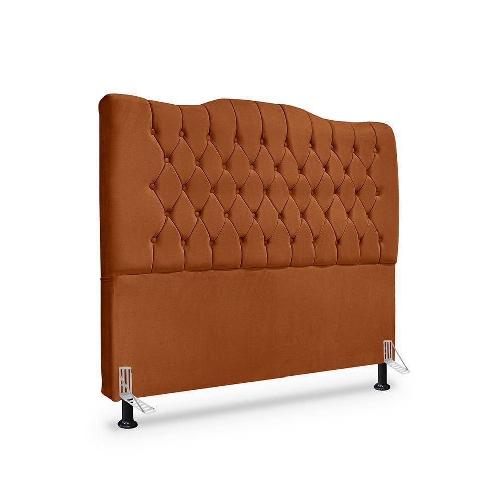 Cabeceira De Cama Box Casal 140cm Dunas - Veludo Terra Cota