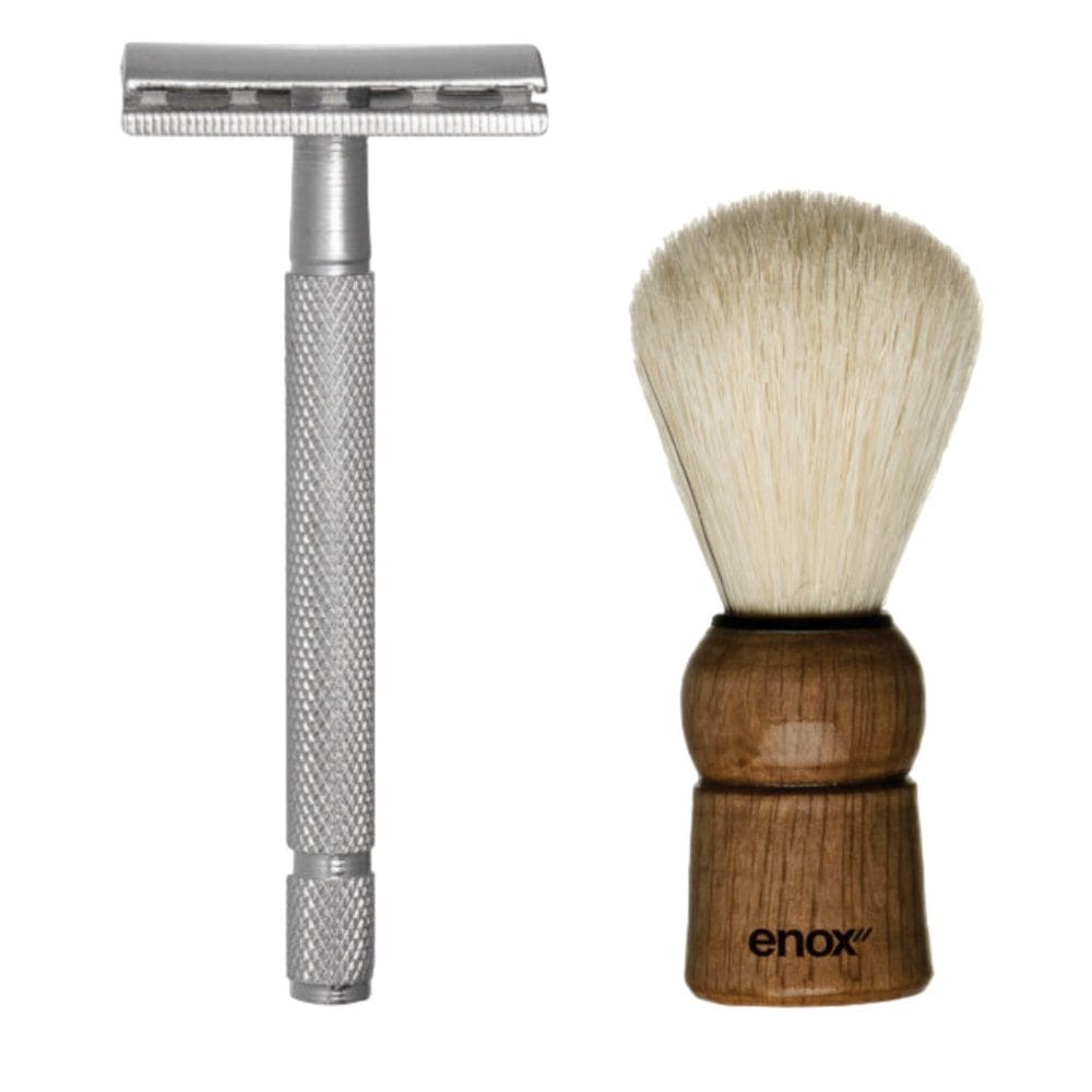 Aparelho De Barbear Clássico + Pincel de Barbear Enox