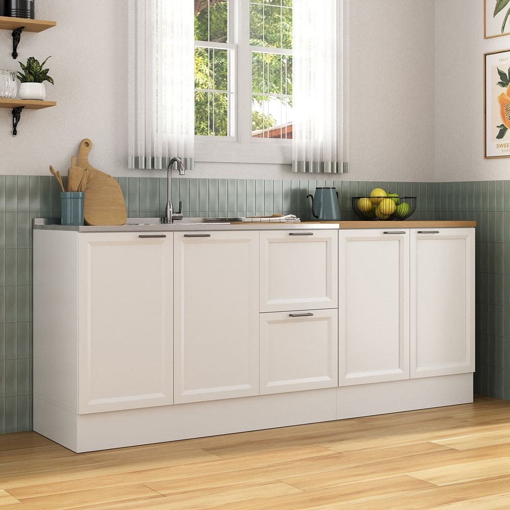 Cozinha Compacta 2 Peças 2 Balcões Soho Cabecasa Madeiramadeira Branco