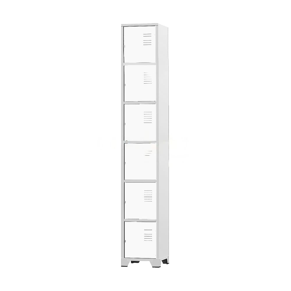 Armário Roupeiro De Aço 6 Portas Para Vestiário Academia Locker Branco com Chave