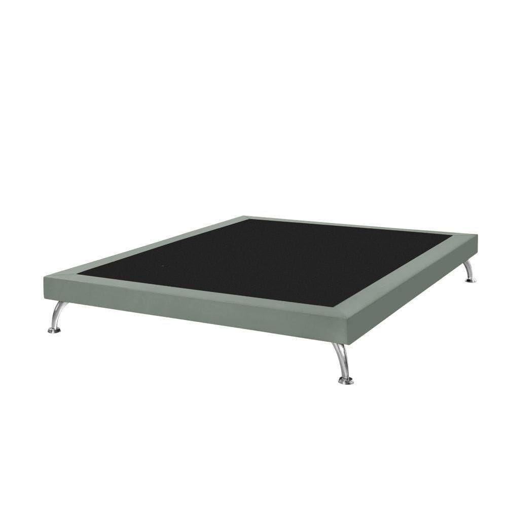 Base Cama Box King Casal Japonesa 195Cm Em Veludo Cinza - Cor: Preto