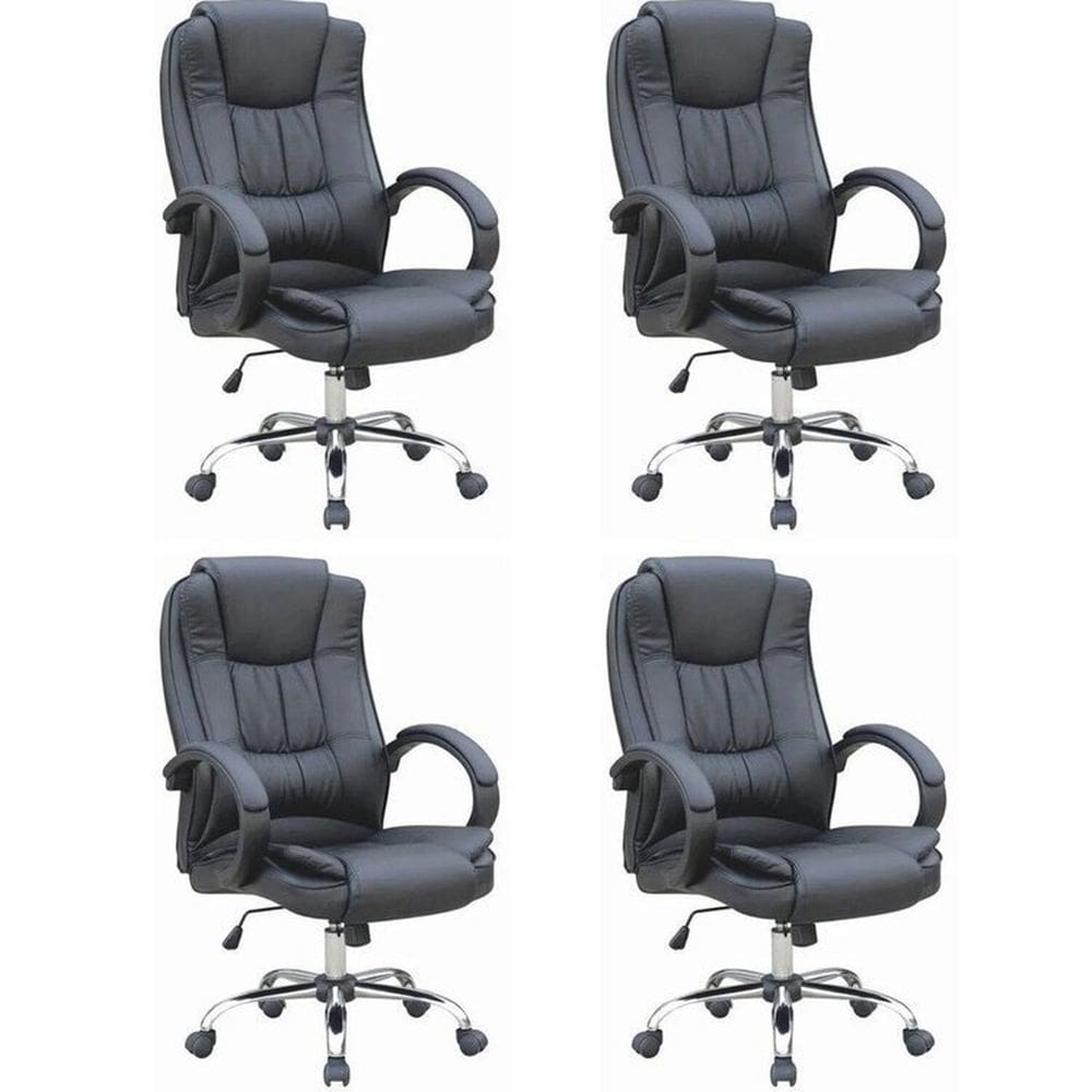 Kit 4 Cadeiras para Escritório Presidente Master Soft Preto