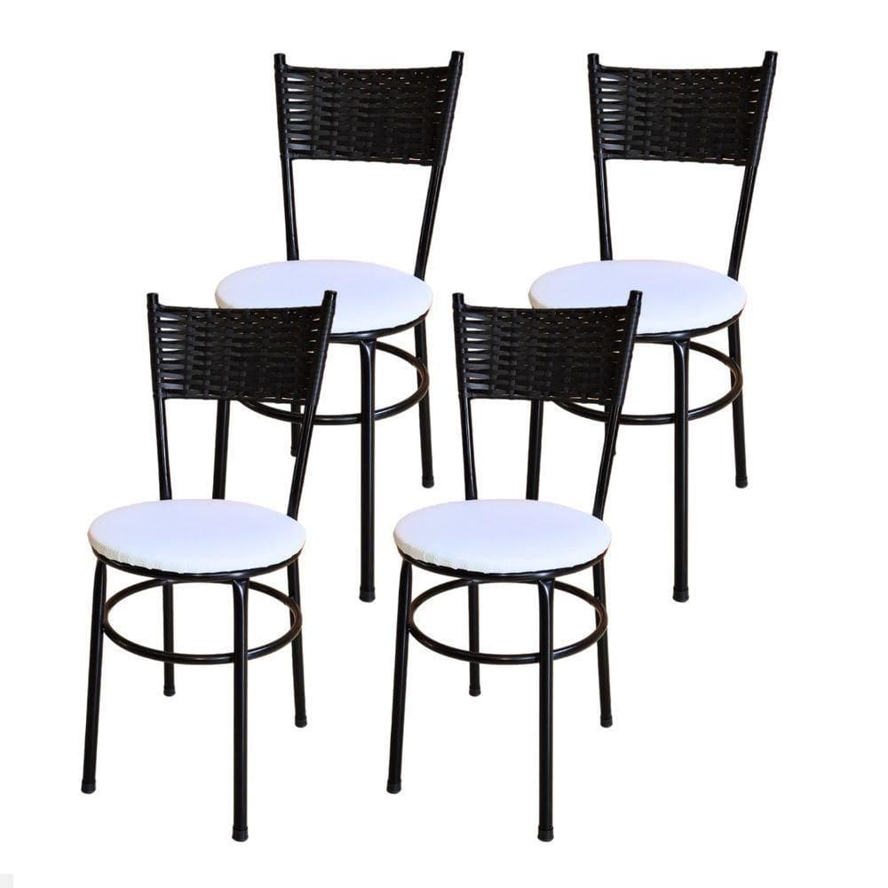 Conjunto 4 Cadeiras Para Cozinha Viena Cor:branco